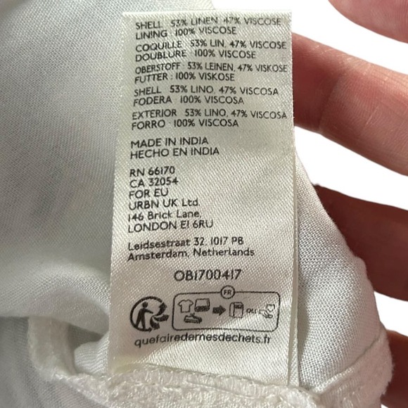 Anthropologie Pilcro Ruffle-Collar Button Down Midi Dress Striped Motif NEW 10 - Picture 6 of 6